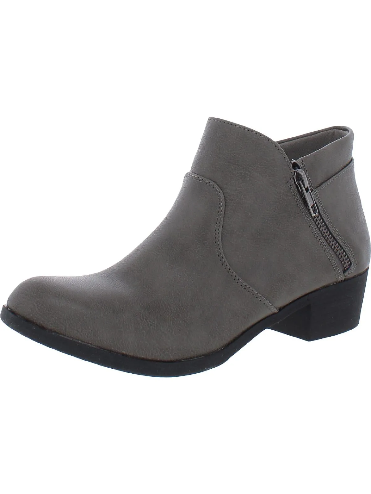 Abby Womens Faux Leather Heels Ankle Boots