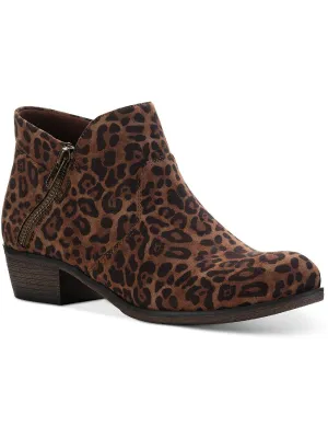 Abby Womens Faux Leather Heels Ankle Boots