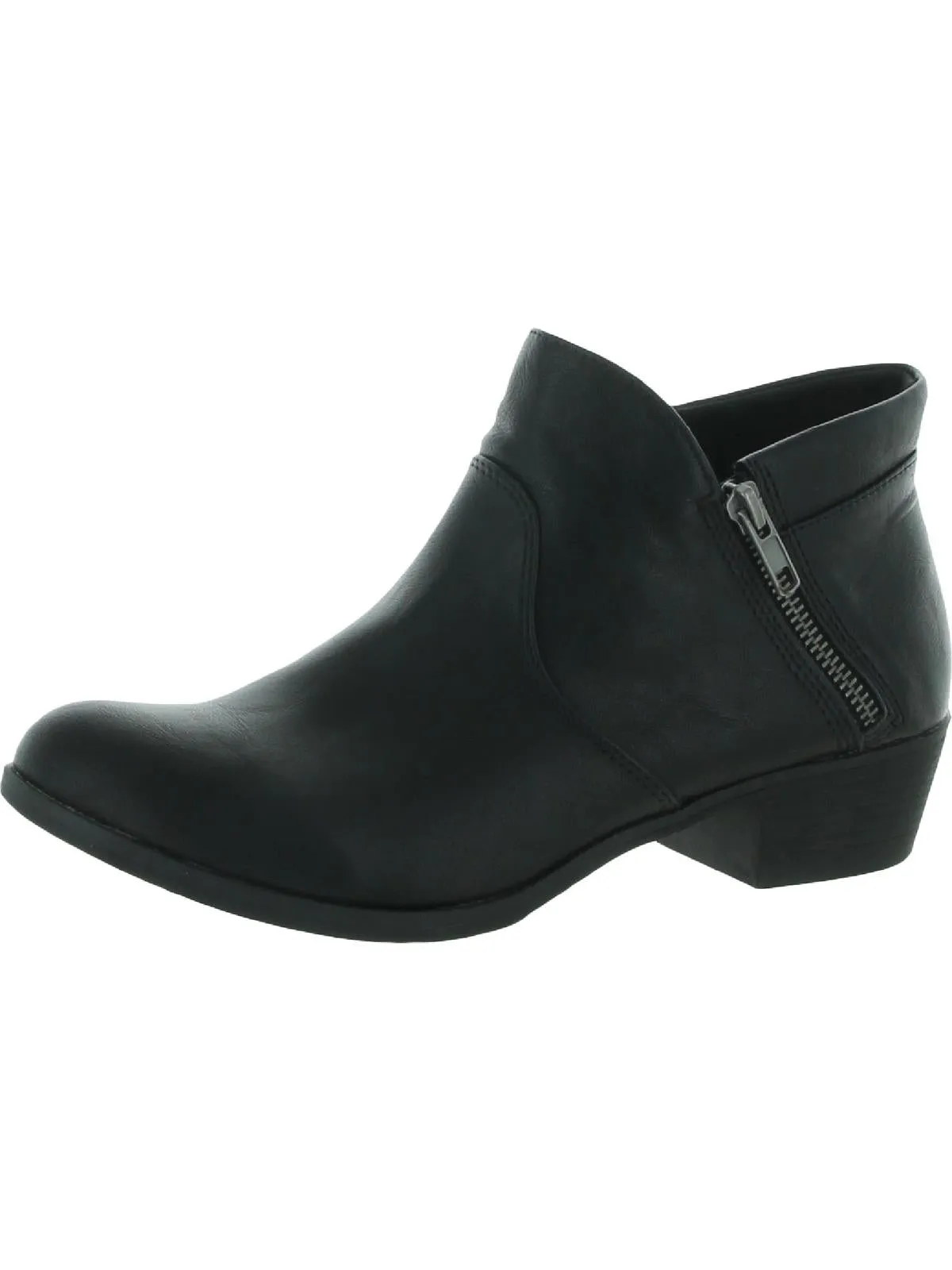 Abby Womens Faux Leather Heels Ankle Boots