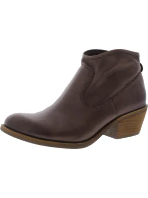 AISLEY Womens Almond Toe Block Heel Ankle Boots