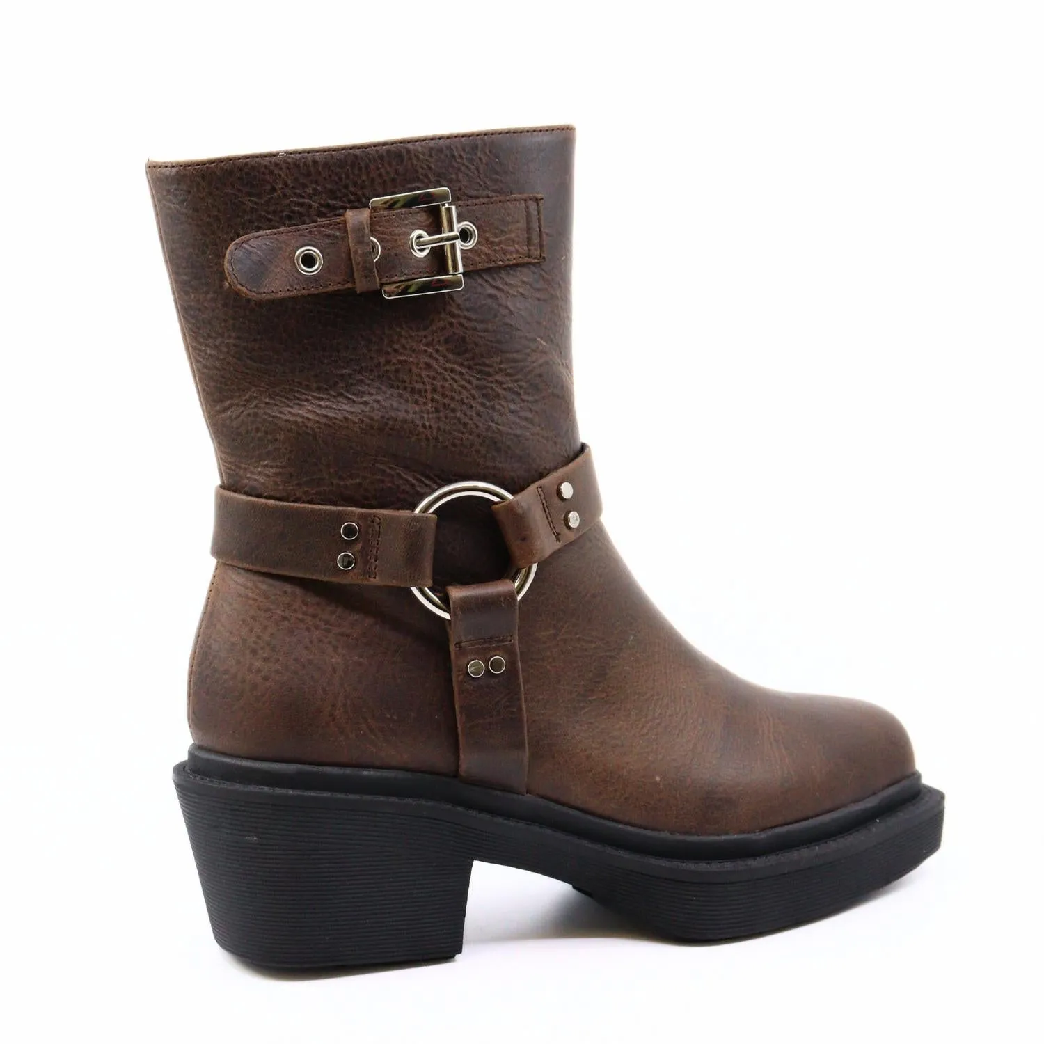 Amina Biker Boots In Dark Brown