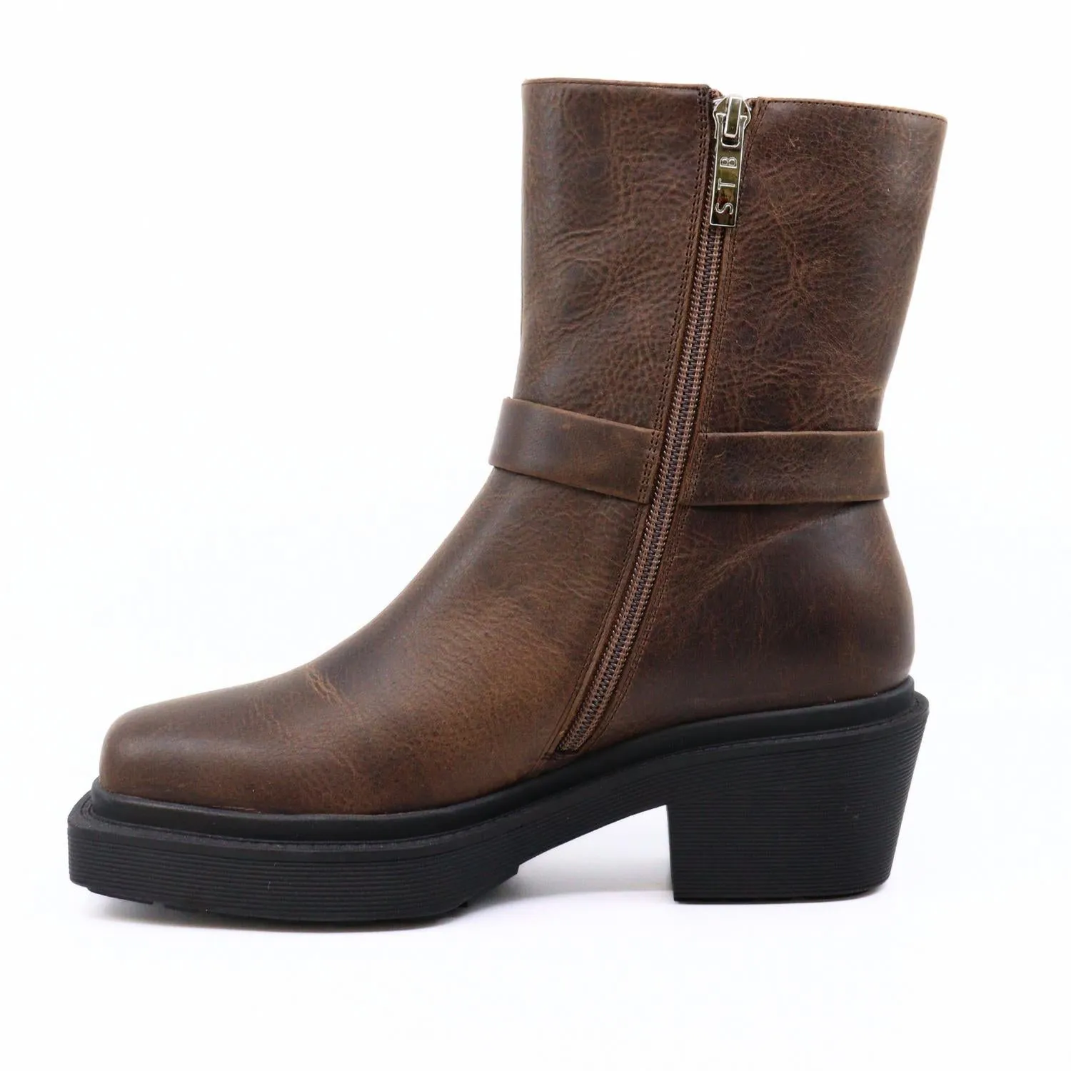 Amina Biker Boots In Dark Brown