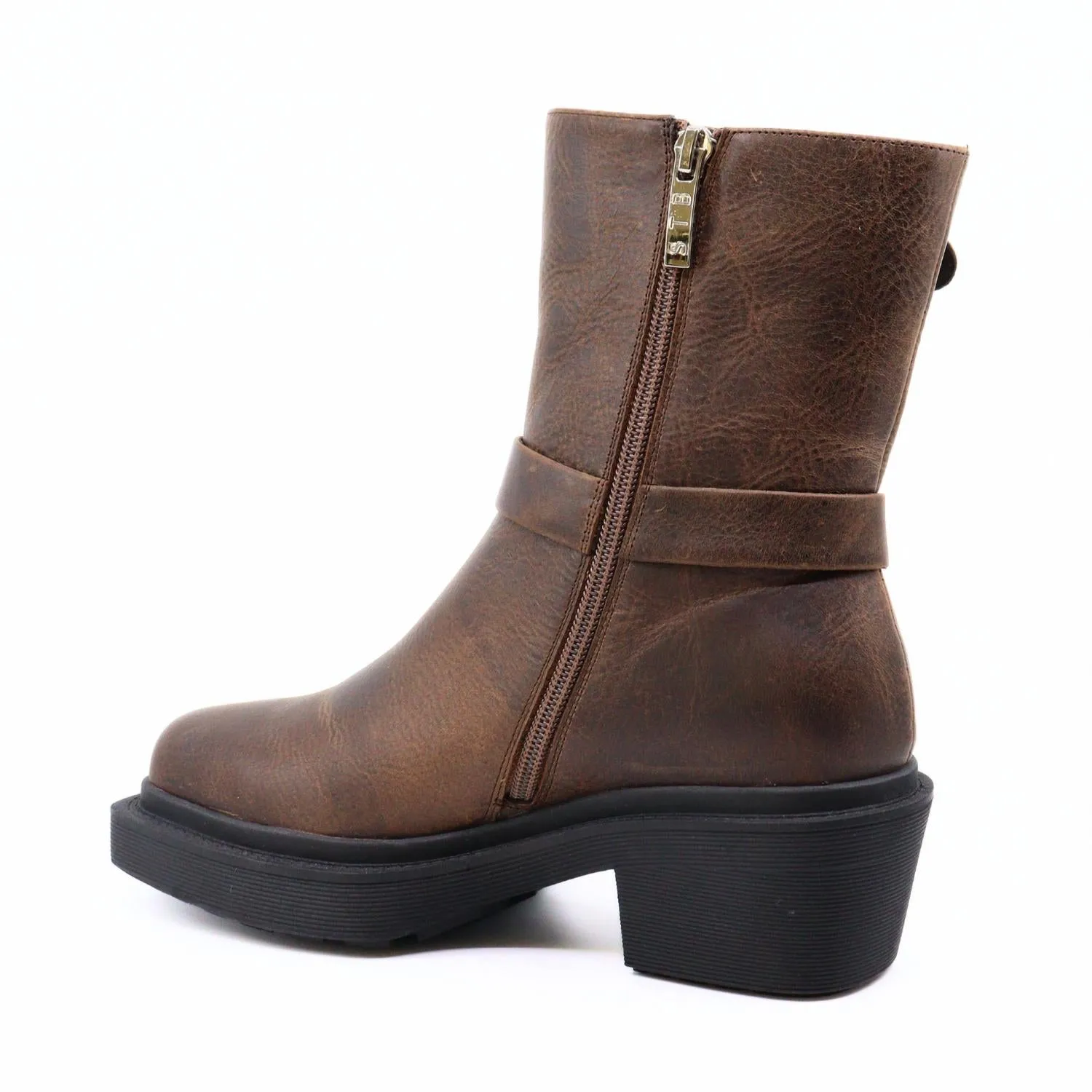 Amina Biker Boots In Dark Brown