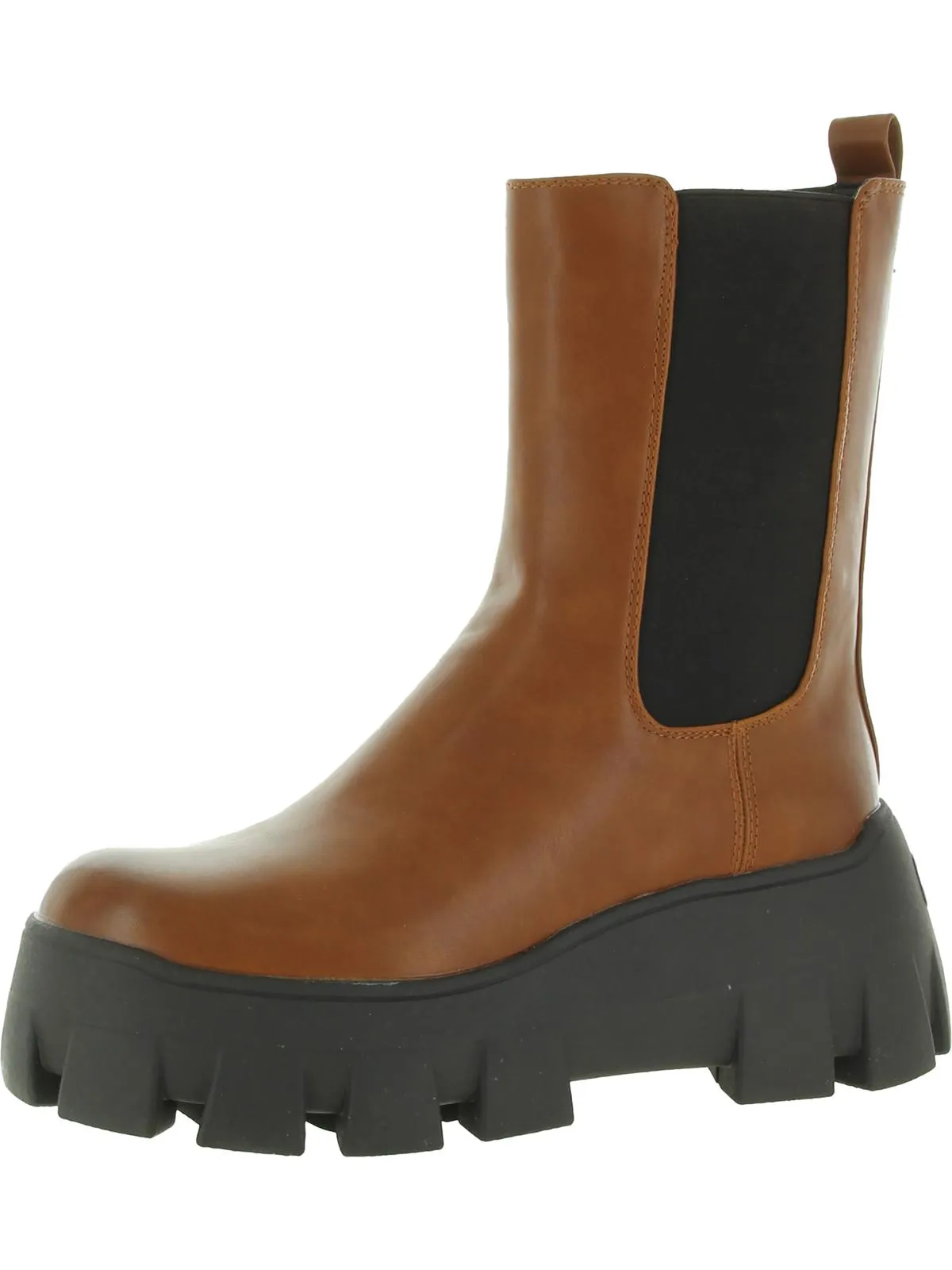 Ana Womens Mixed Media Pull On Ankle Boots