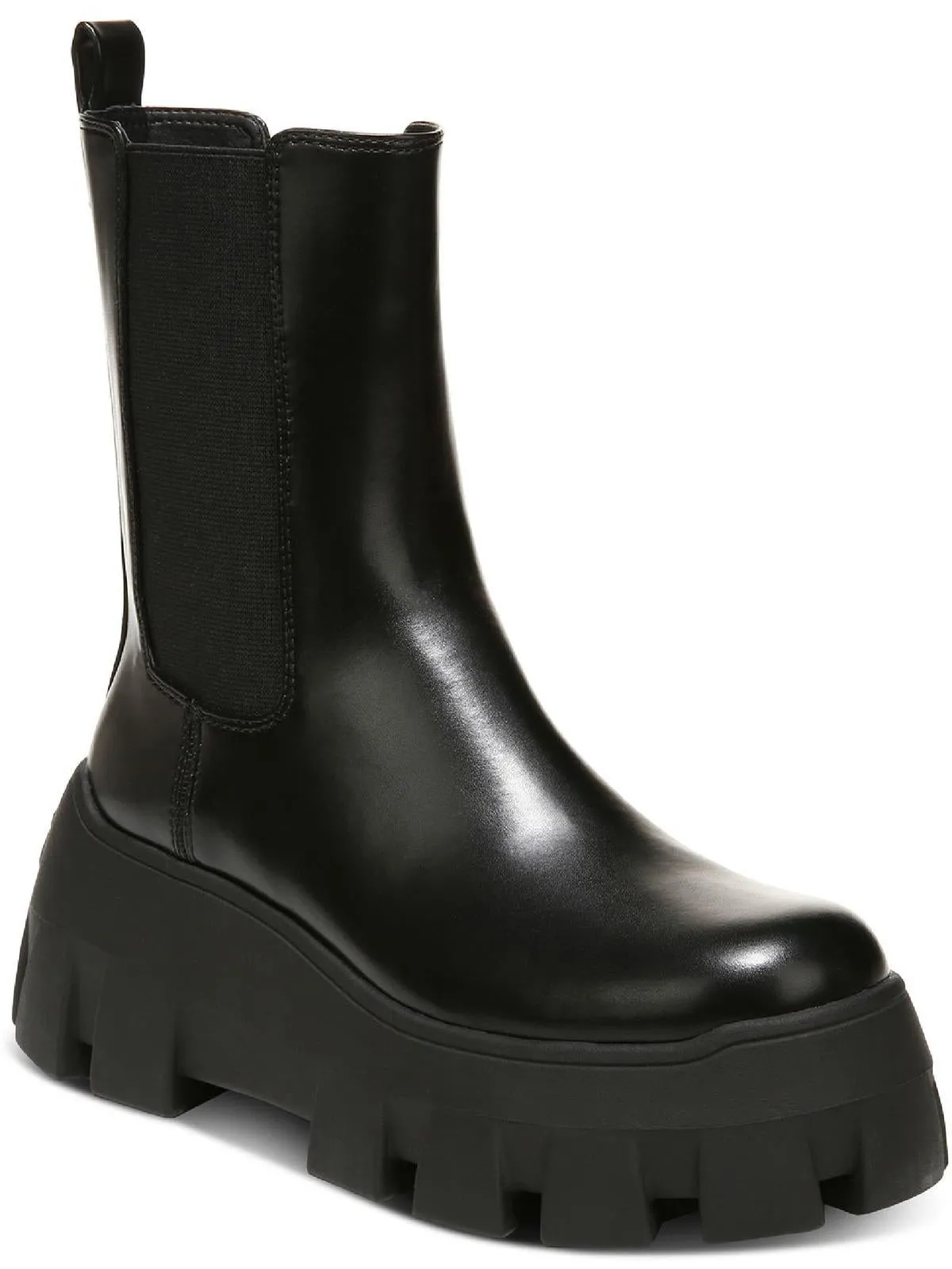 Ana Womens Mixed Media Pull On Ankle Boots