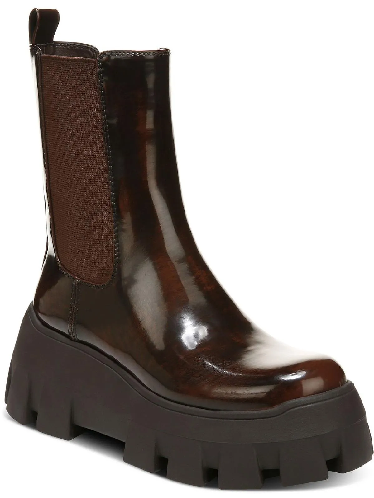 Ana Womens Mixed Media Pull On Ankle Boots