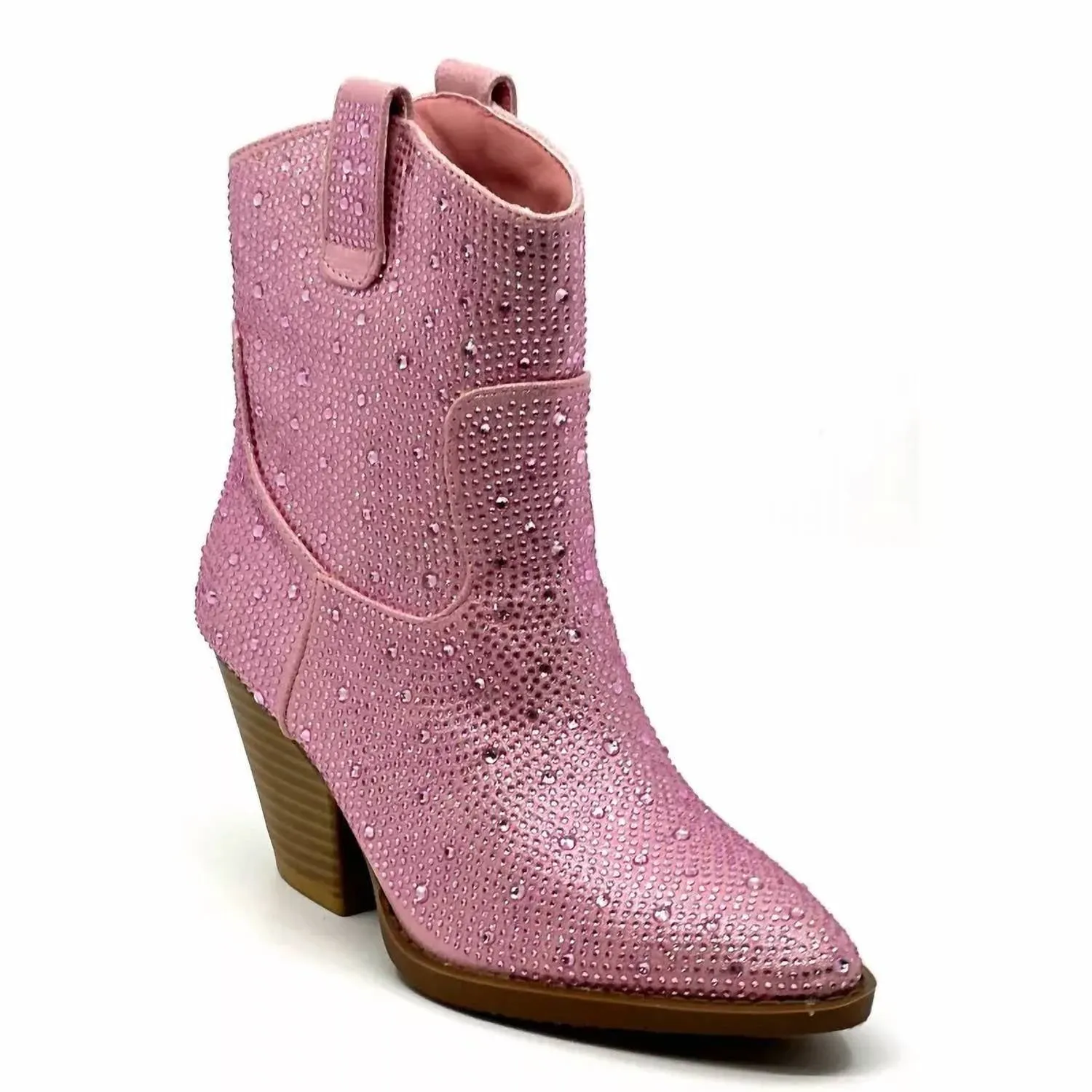 Ankle Stone Bootie In Pink