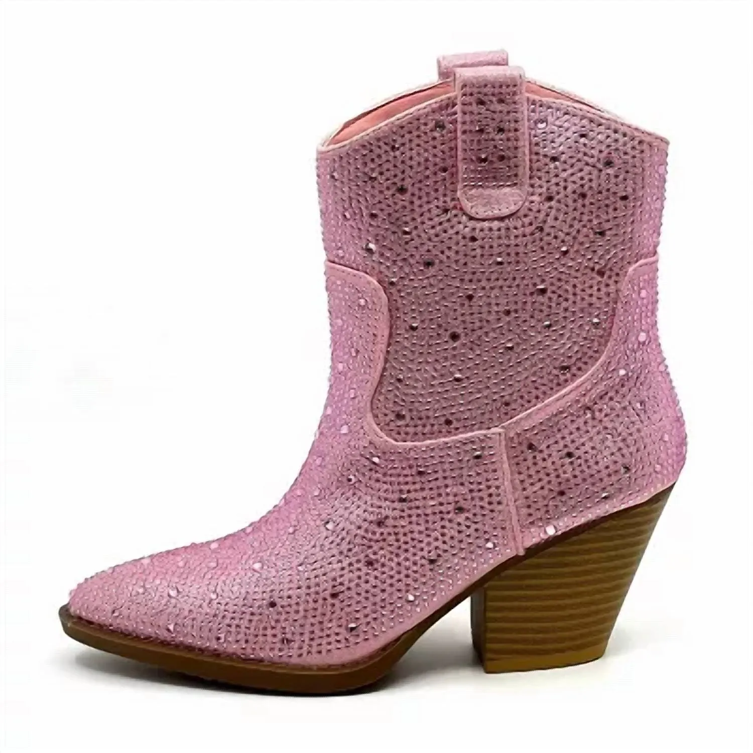 Ankle Stone Bootie In Pink