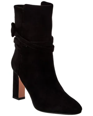 Aquazzura Very Bow Tie 85 Suede Bootie