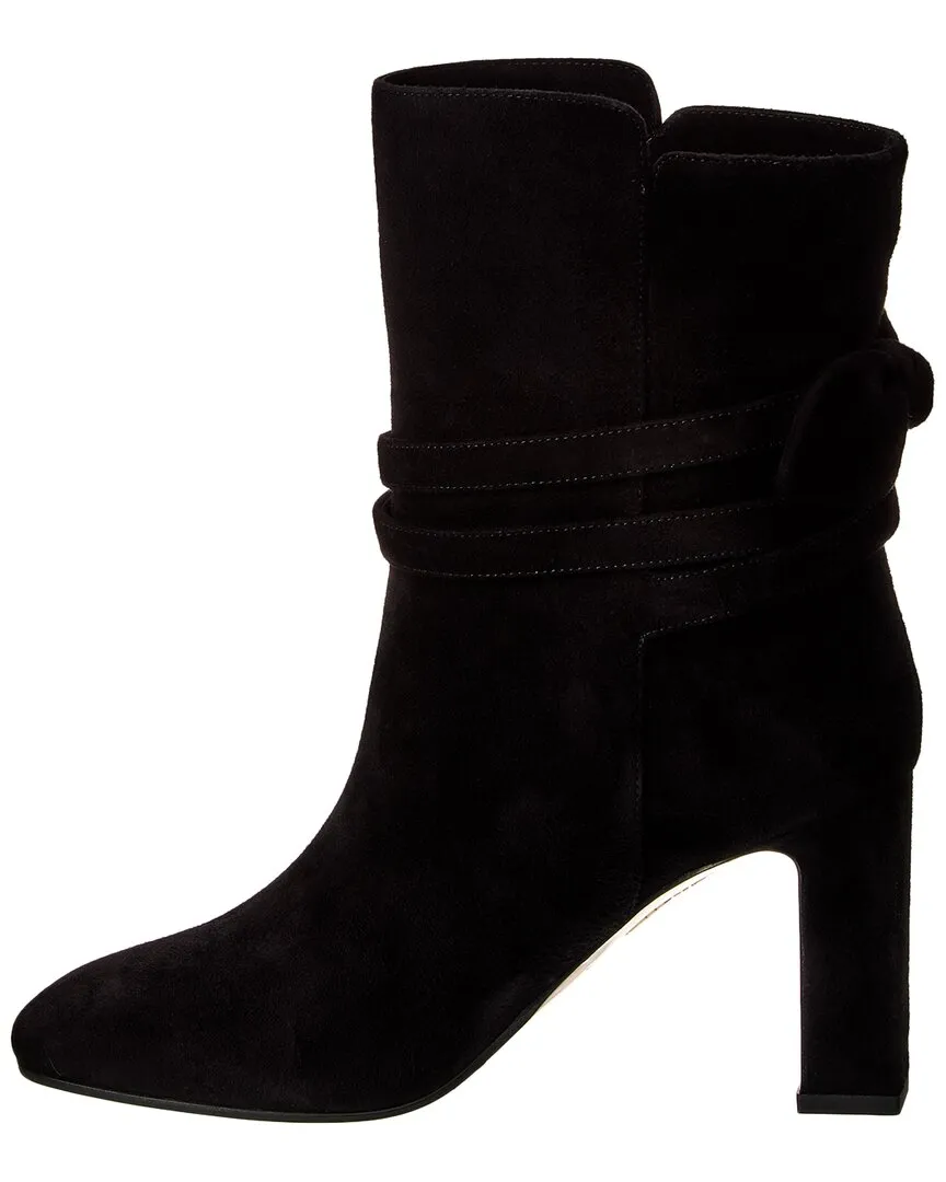 Aquazzura Very Bow Tie 85 Suede Bootie