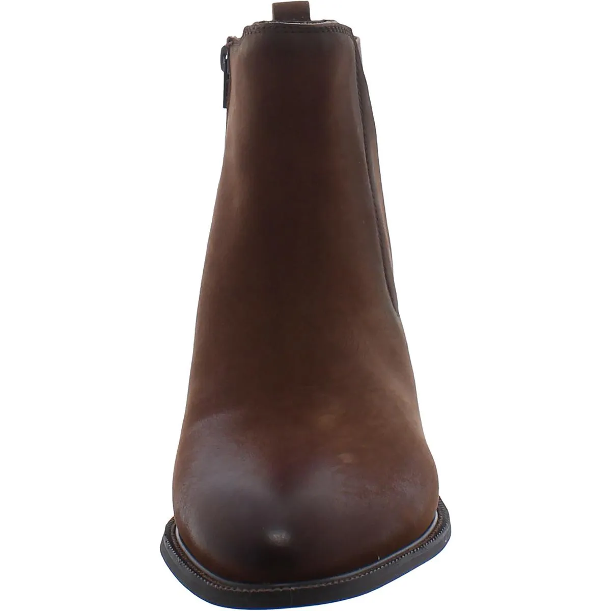 Arleta Womens Leather Block Heel Booties