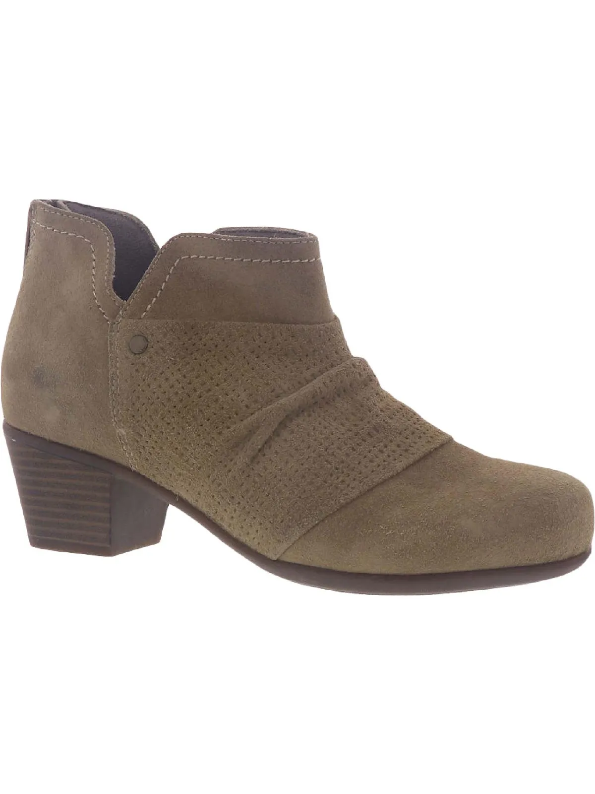Blair Womens Suede Block Heel Ankle Boots