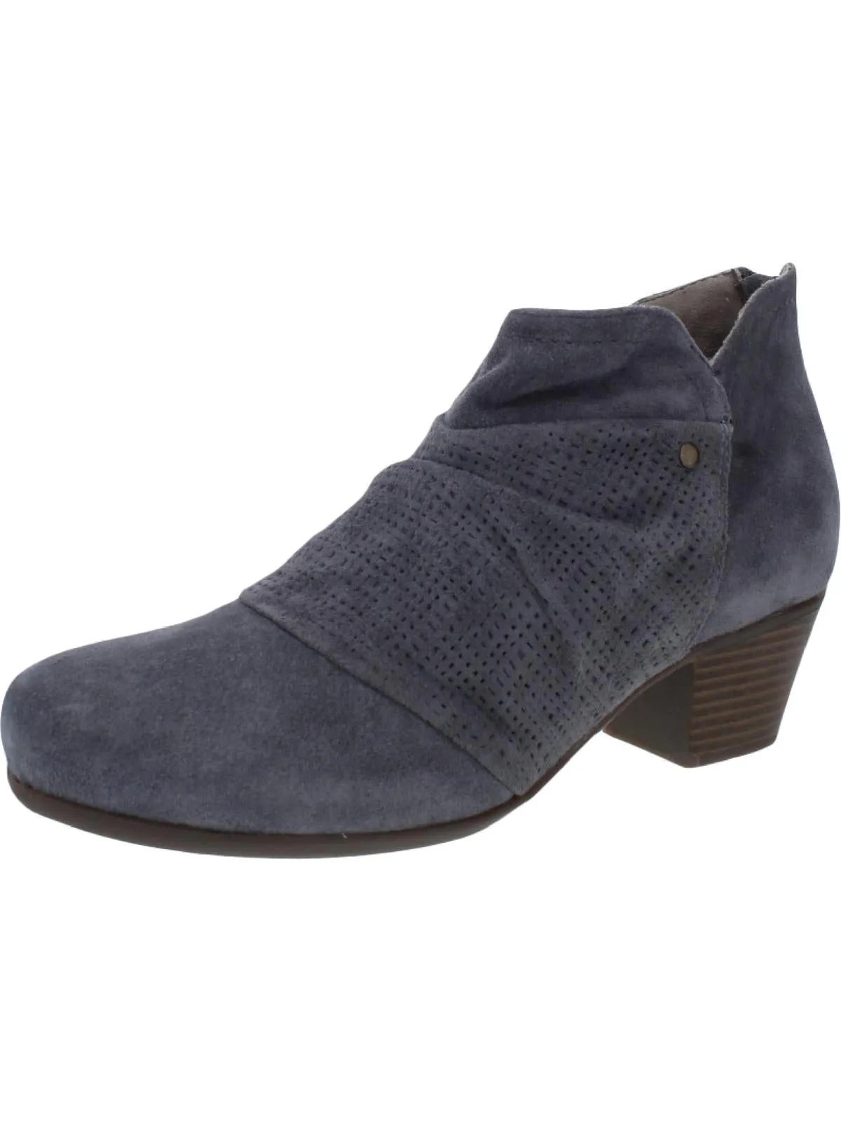 Blair Womens Suede Block Heel Ankle Boots