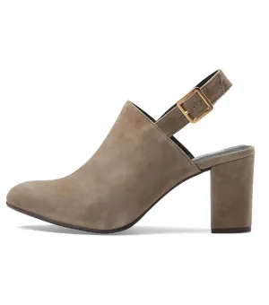Blanche Kid Suede Bootie In Taupe