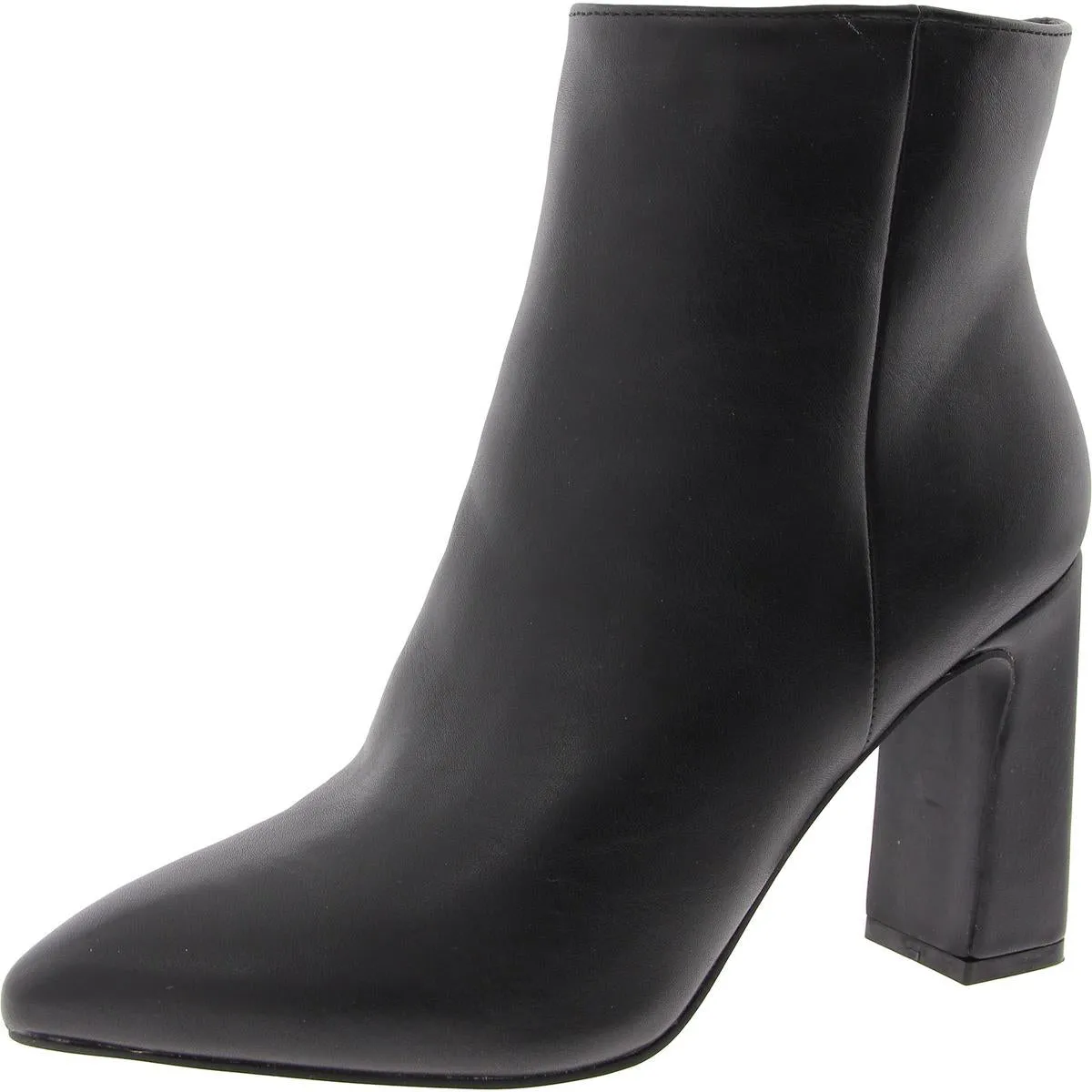 Bonnie Womens Faux Leather Block Heel Booties