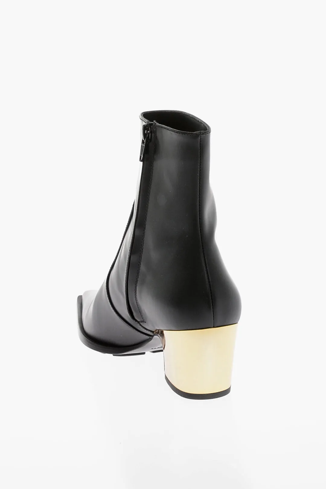 Bottega Veneta Leather Tokyo Western Booties With Metal Heel 5Cm