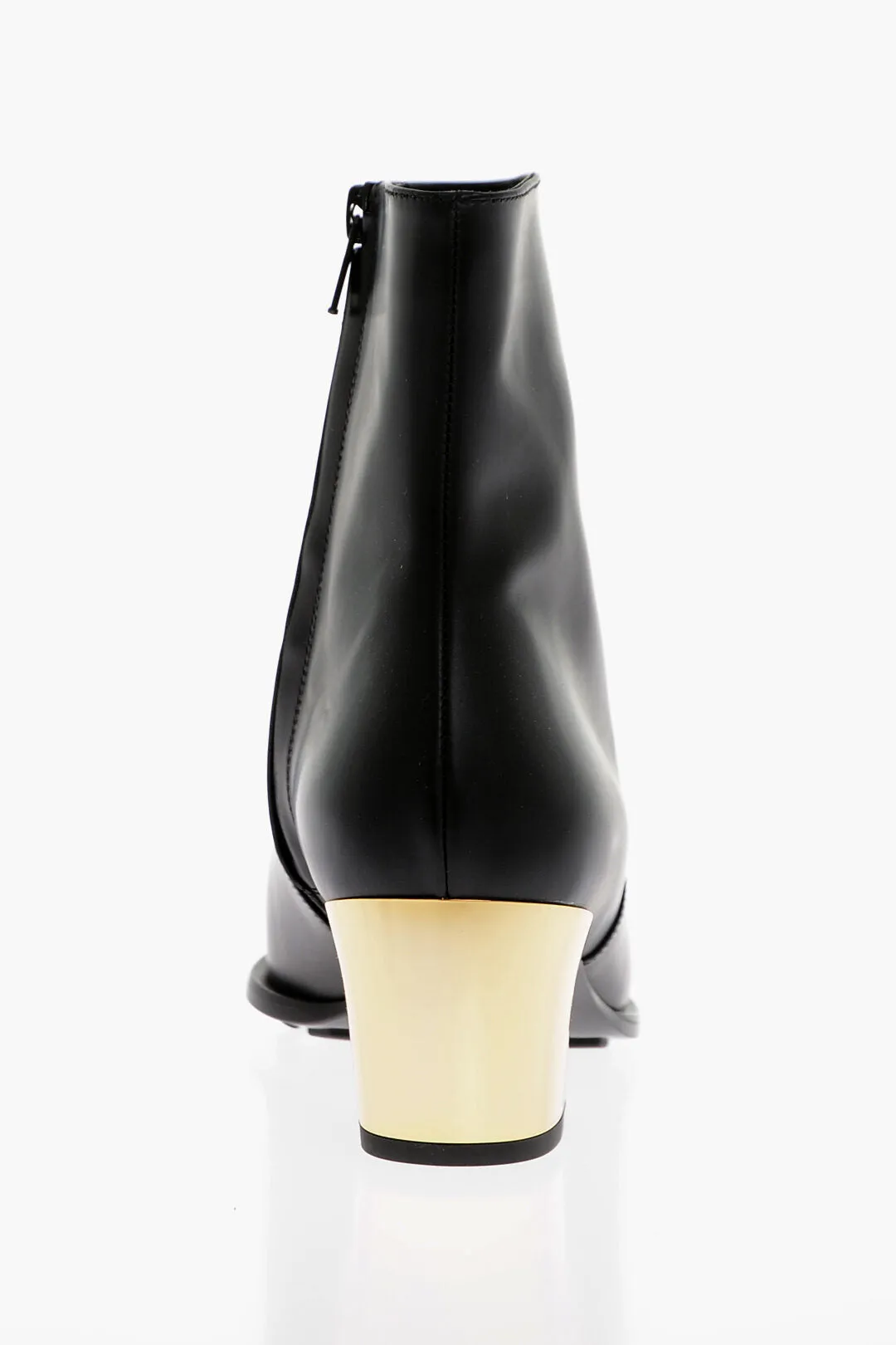 Bottega Veneta Leather Tokyo Western Booties With Metal Heel 5Cm
