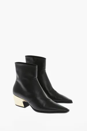 Bottega Veneta Leather Tokyo Western Booties With Metal Heel 5Cm
