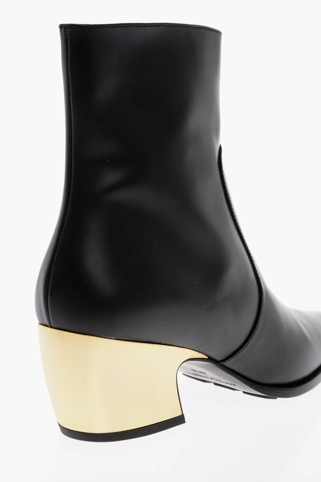 Bottega Veneta Leather Tokyo Western Booties With Metal Heel 5Cm