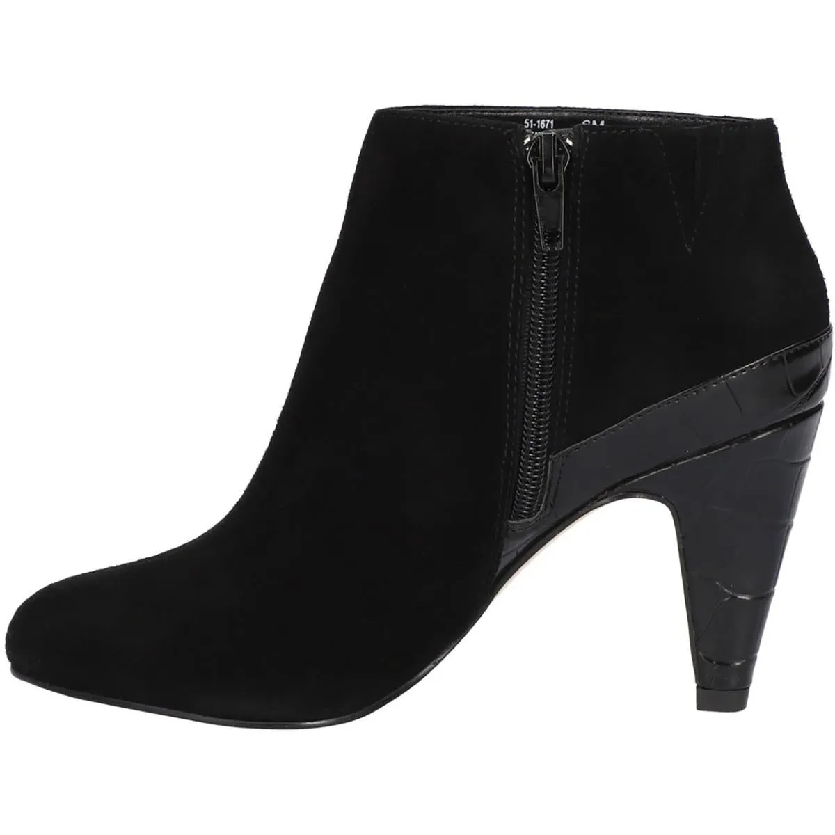 Brennan Womens Leather Embossed Ankle Boots