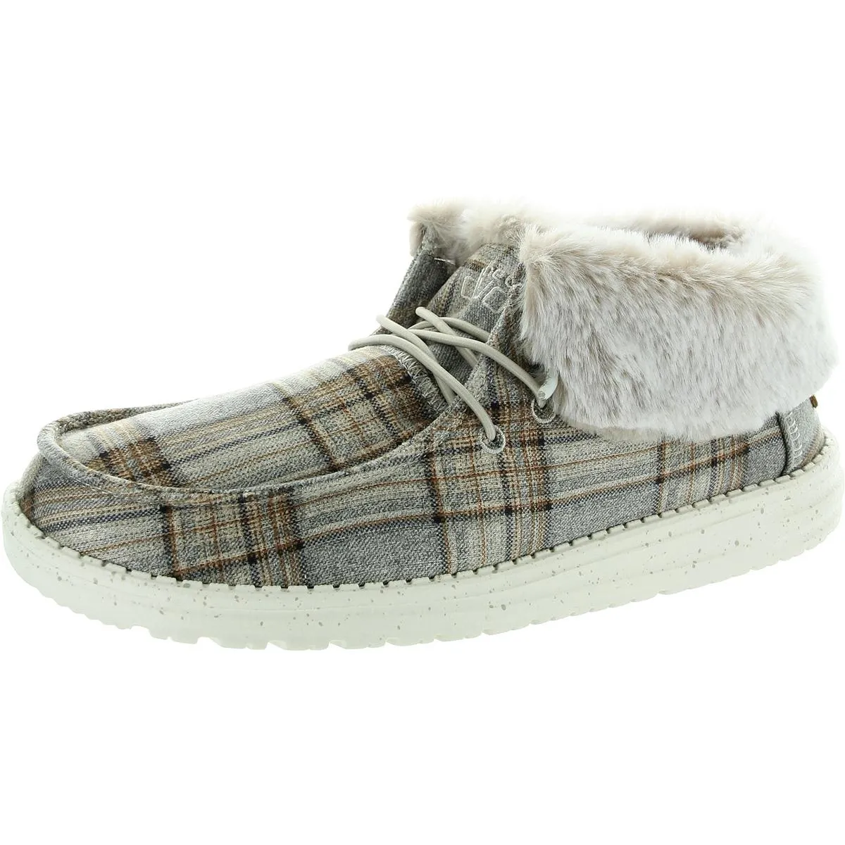 Britt Womens Canvas Faux Fur Booties