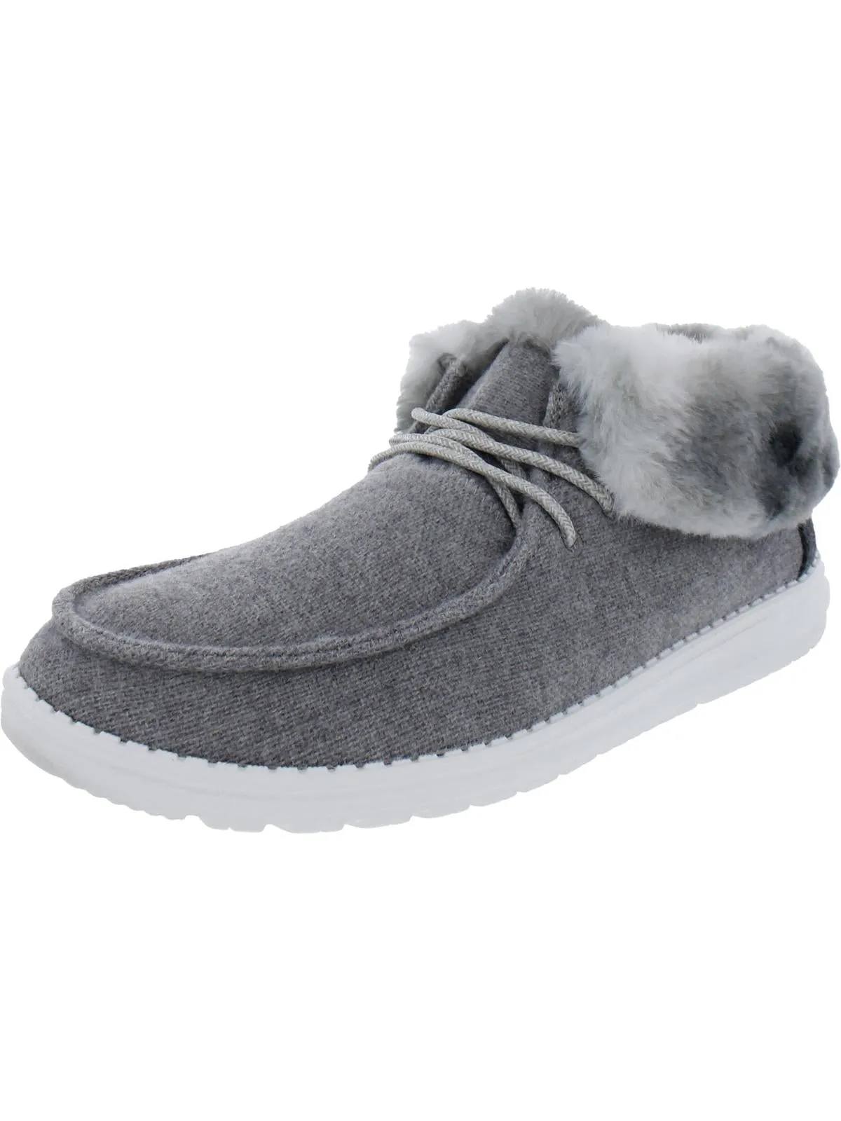 Britt Womens Canvas Faux Fur Booties