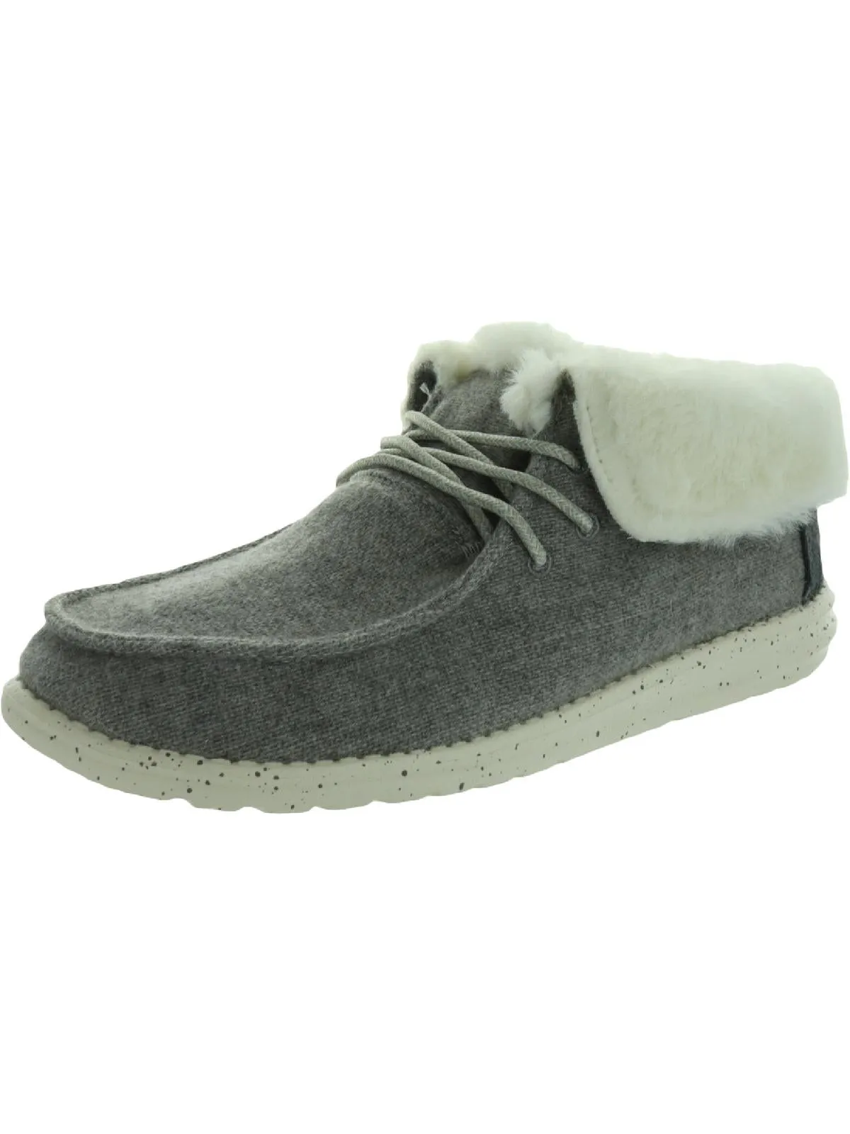 Britt Womens Canvas Faux Fur Booties