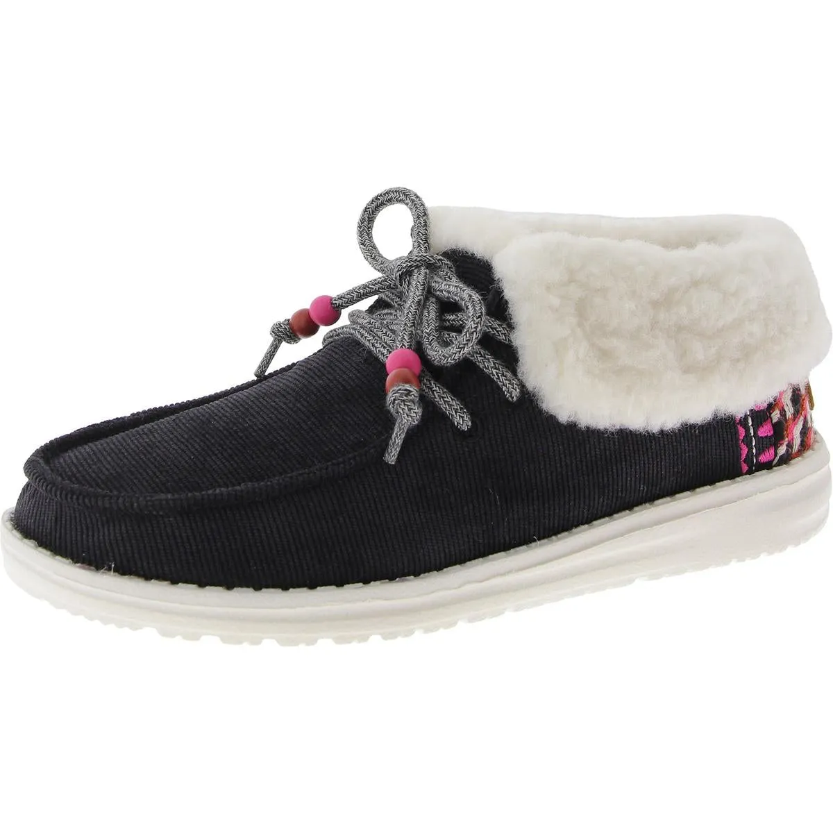 Britt Womens Canvas Faux Fur Booties