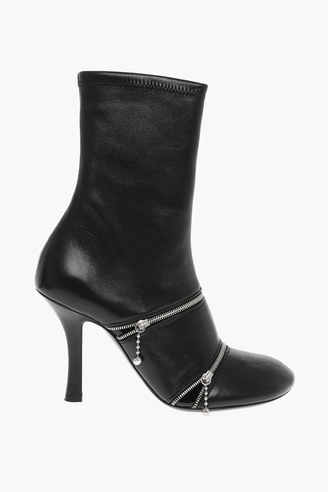 Burberry Leather Booties With Decorative Zips 10Cm