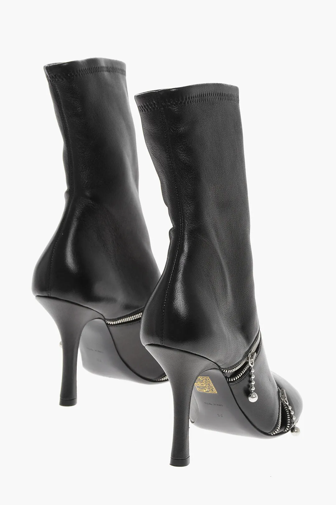 Burberry Leather Booties With Decorative Zips 10Cm