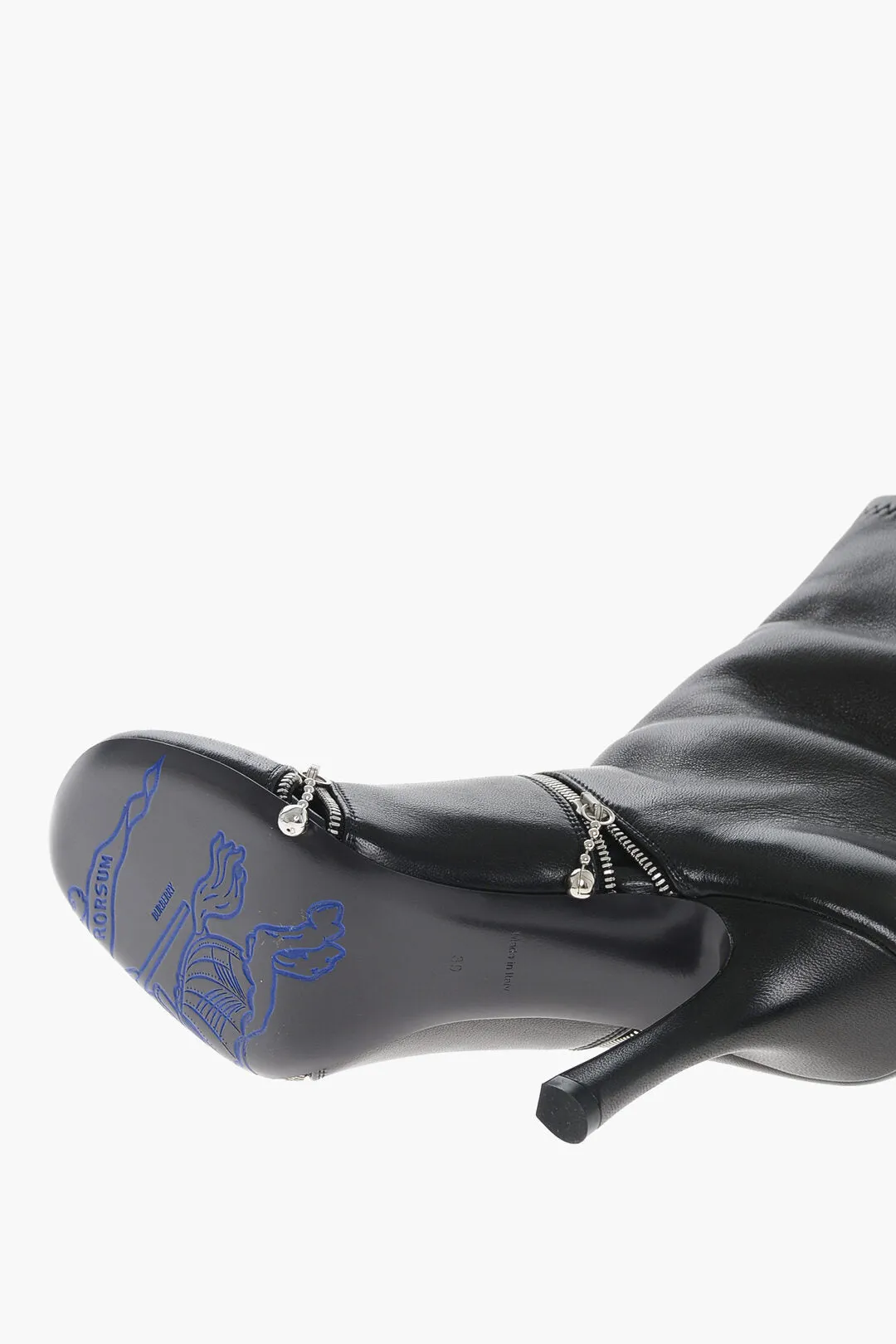 Burberry Leather Booties With Decorative Zips 10Cm