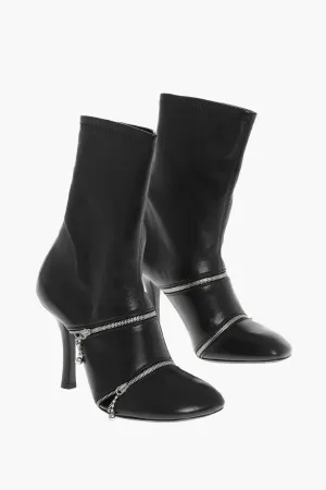 Burberry Leather Booties With Decorative Zips 10Cm