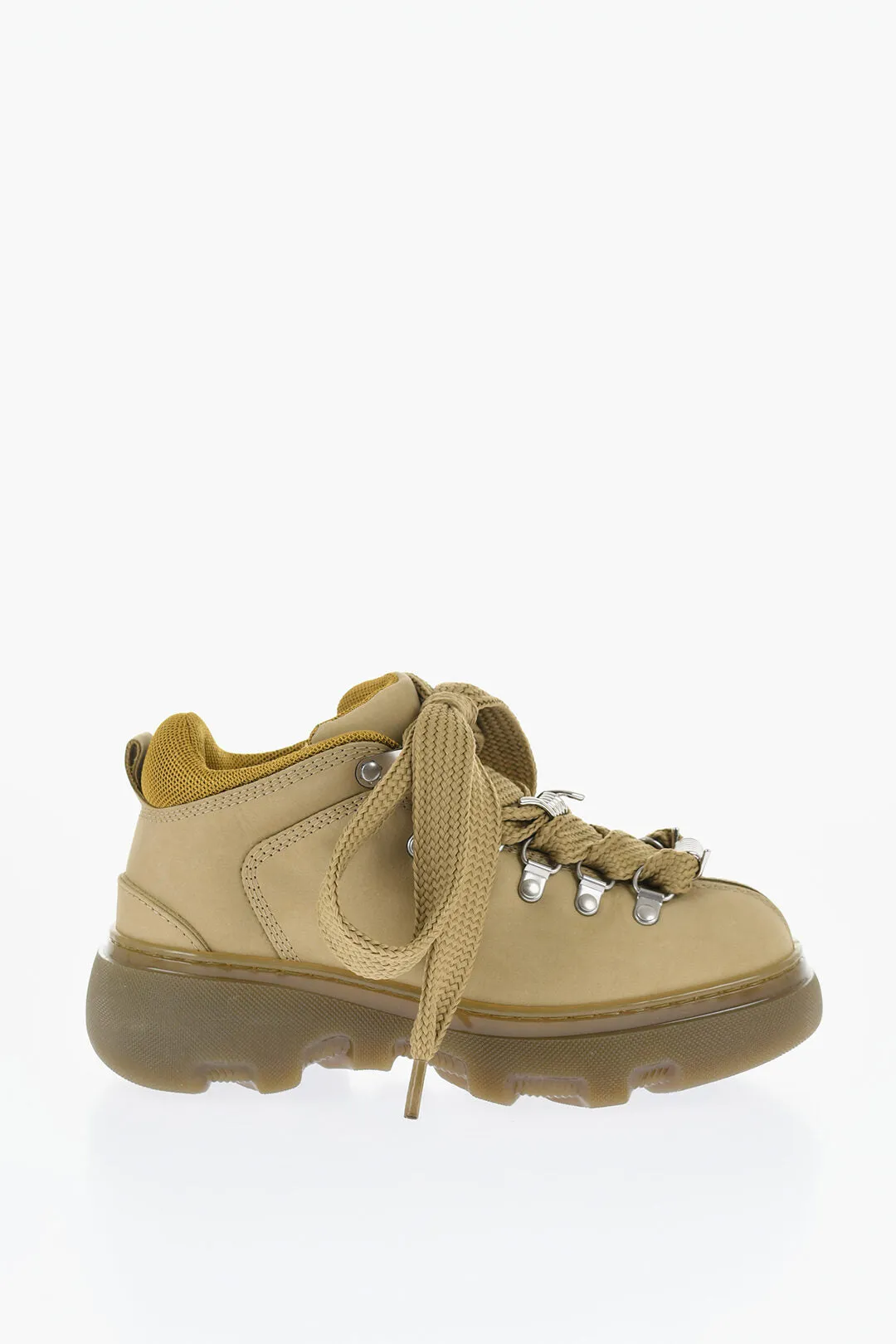 Burberry Leather Solid Color Hiking Booties