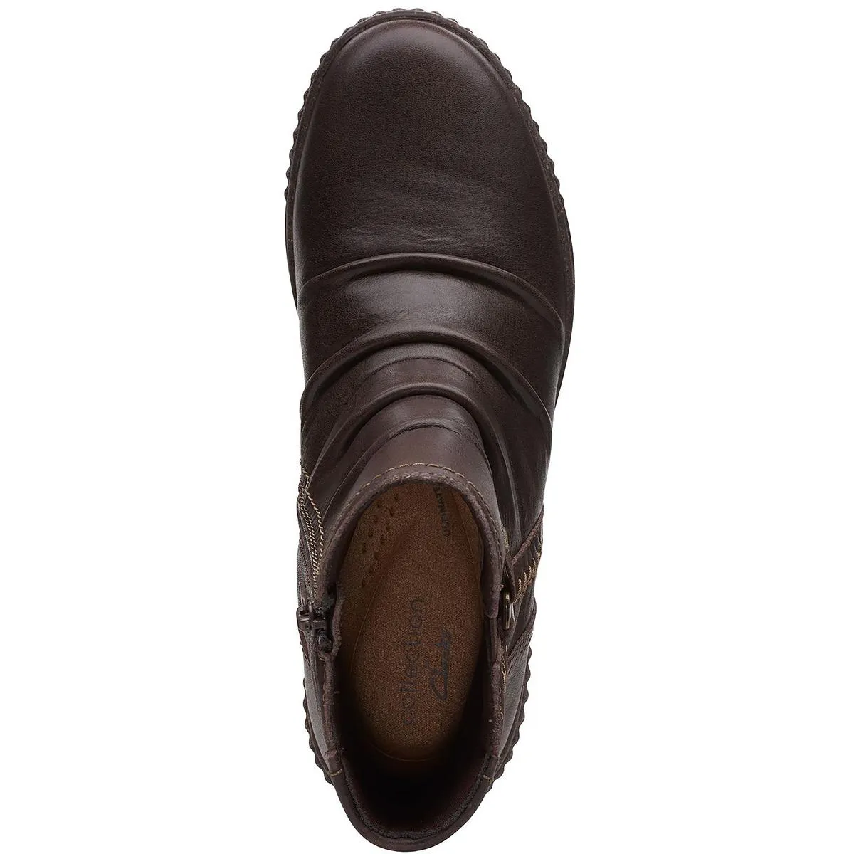 Caroline Orchid Womens Leather Ruched Booties