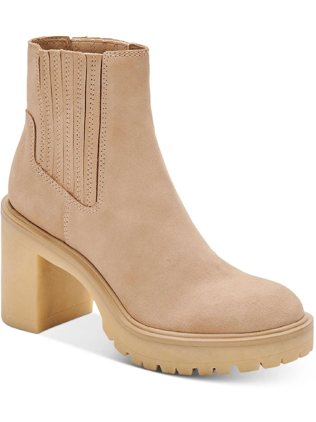 Caster Womens Ankle Round Toe Chelsea Boots