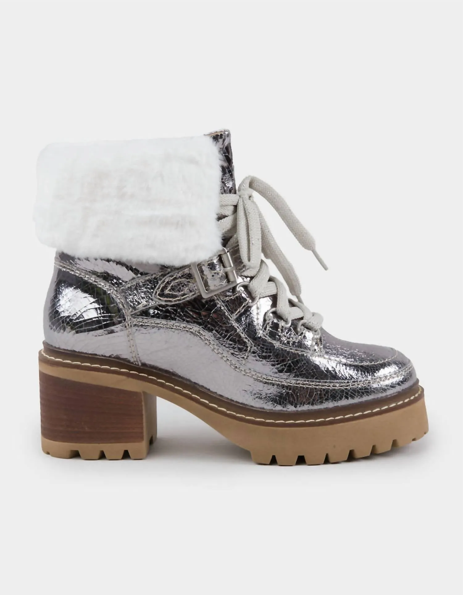 Cozy Jasper Hiker Ankle Boot In Pewter Cozy
