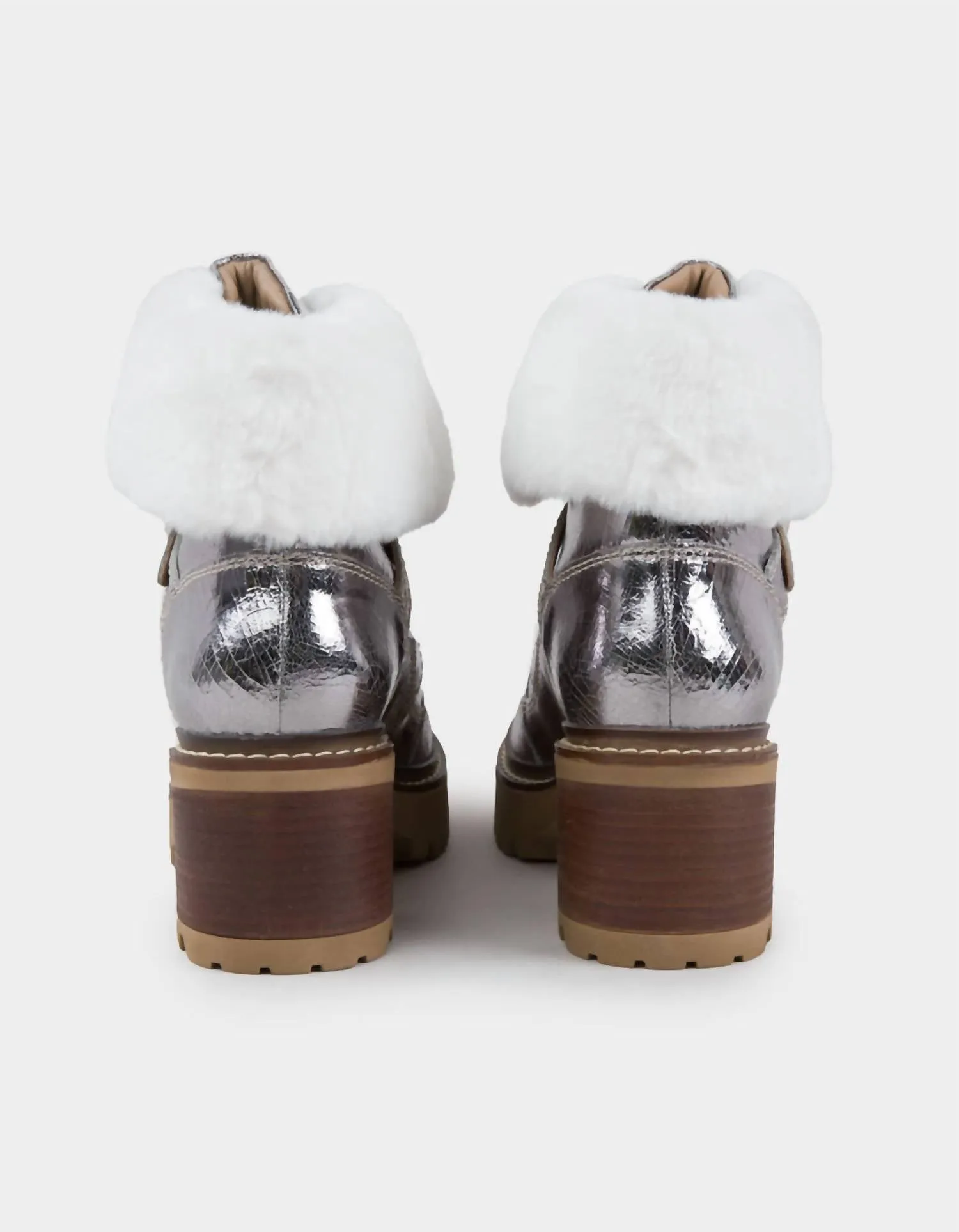Cozy Jasper Hiker Ankle Boot In Pewter Cozy