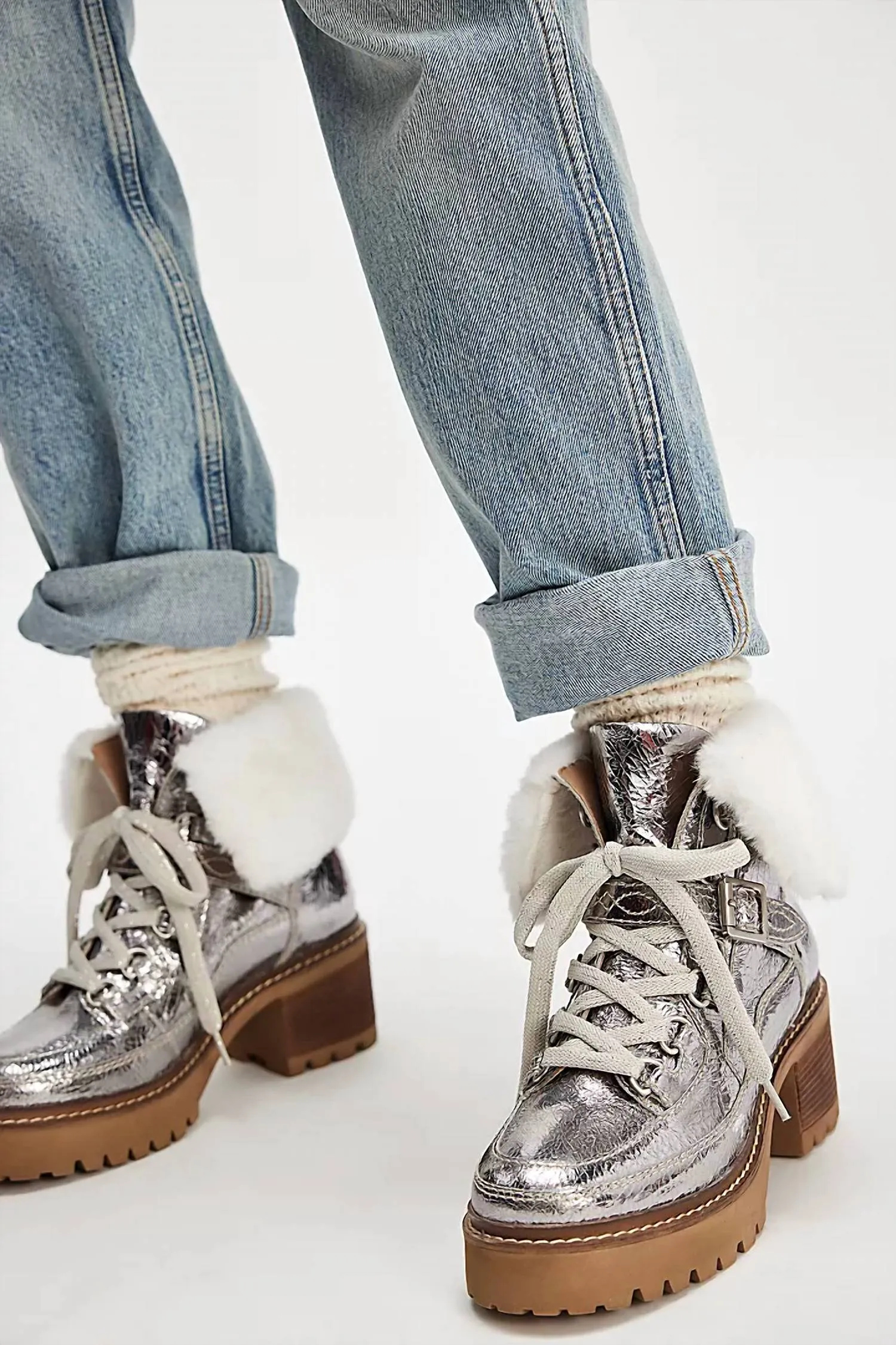Cozy Jasper Hiker Ankle Boot In Pewter Cozy