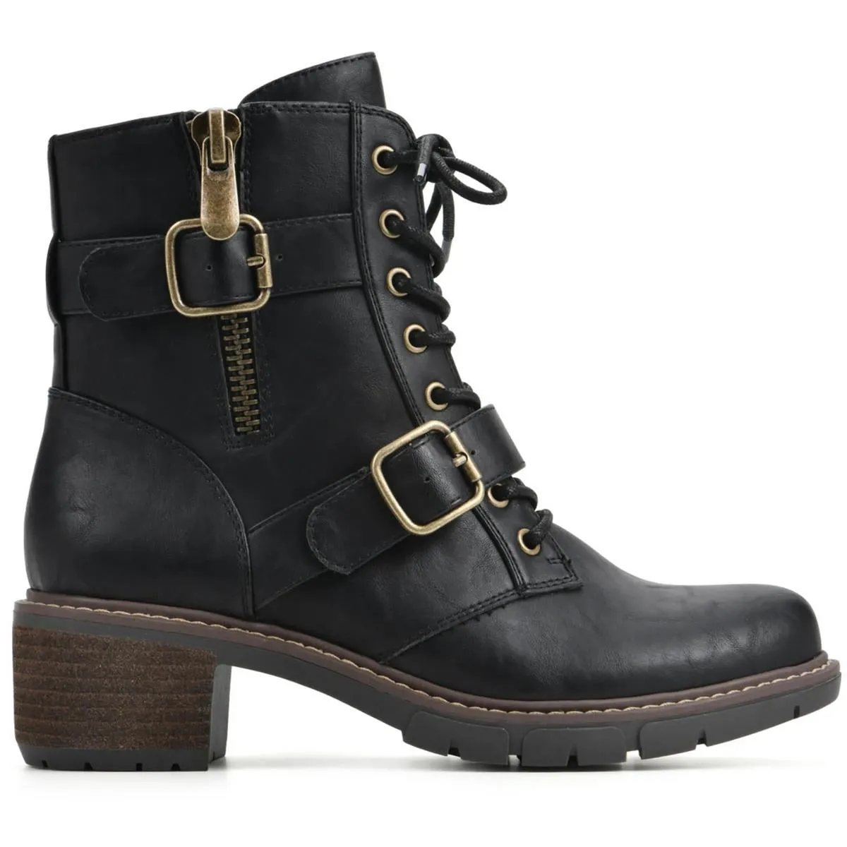 Crank Womens Faux Leather Lace-Up Booties