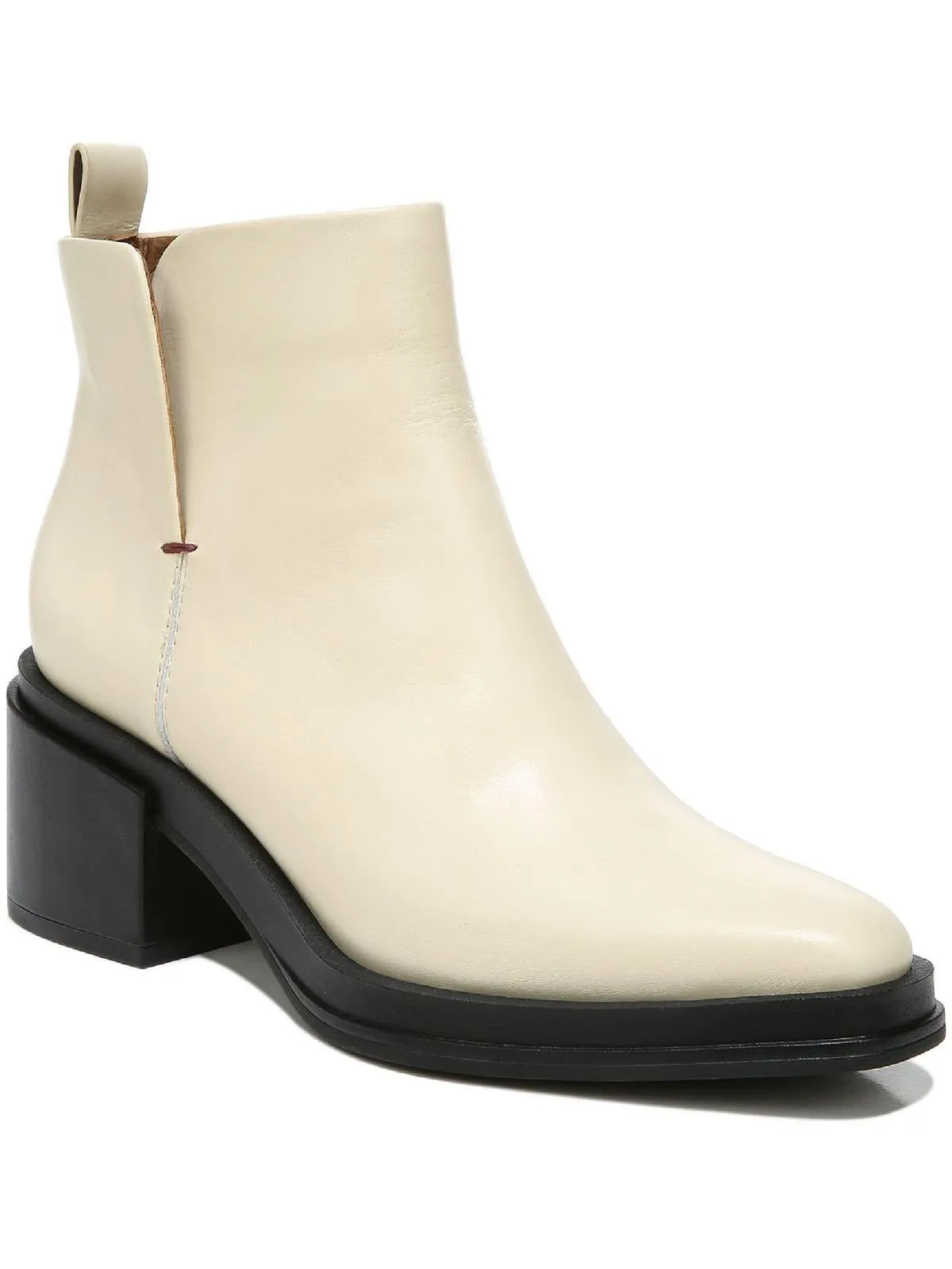 Dalden Womens Leather Square Toe Ankle Boots