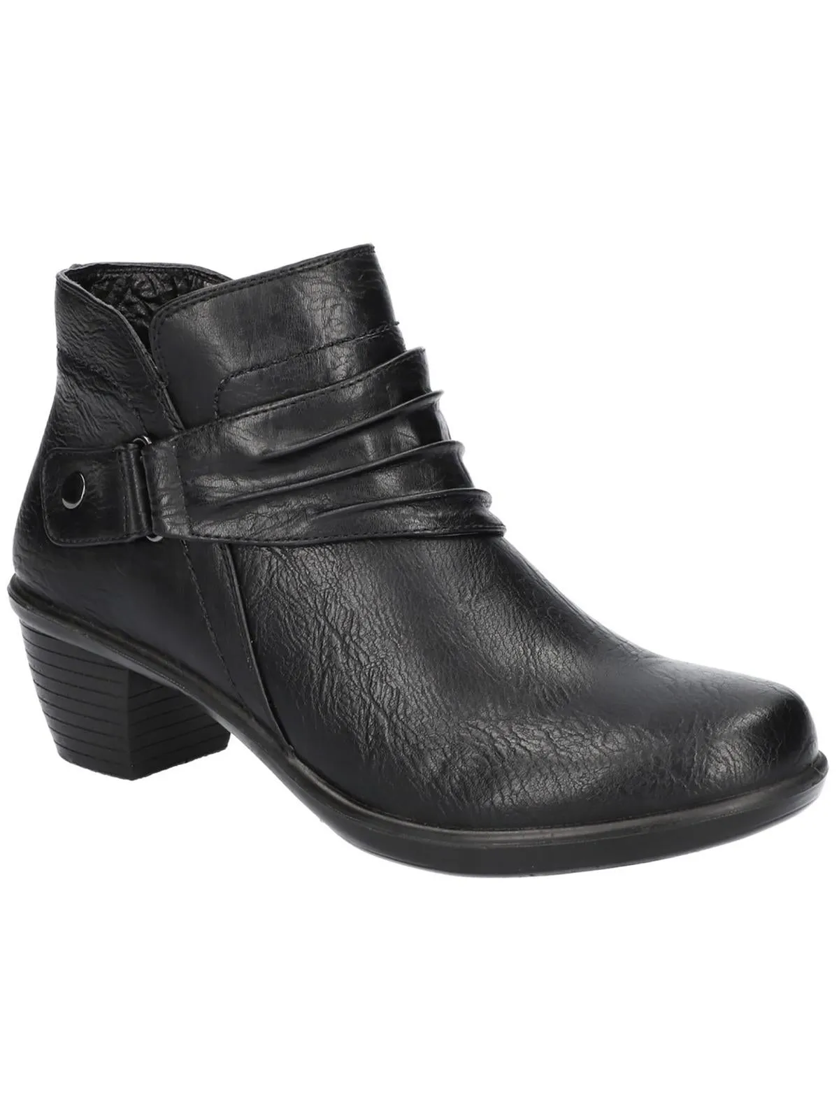 Damita Womens Faux Leather Gathered Booties