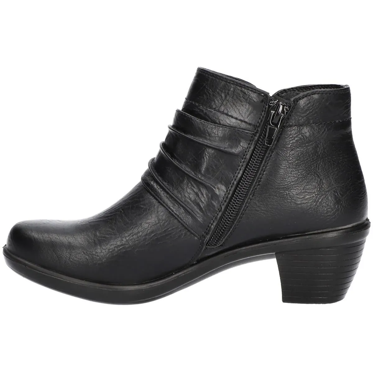 Damita Womens Faux Leather Gathered Booties