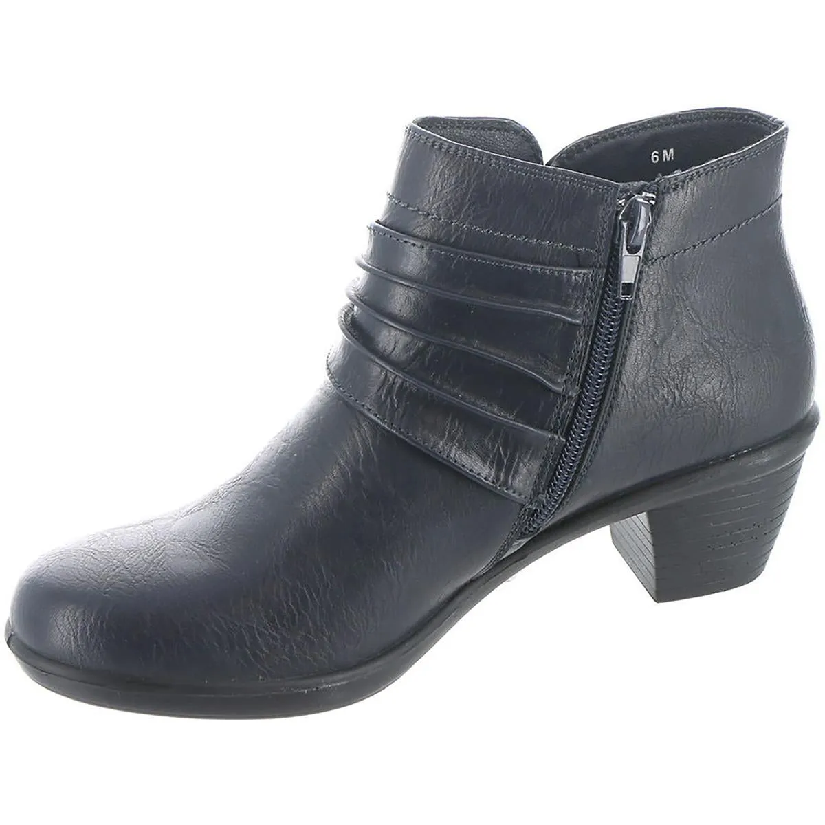 Damita Womens Faux Leather Gathered Booties