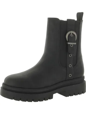 Dekko Womens Faux Leather Ankle Chelsea Boots