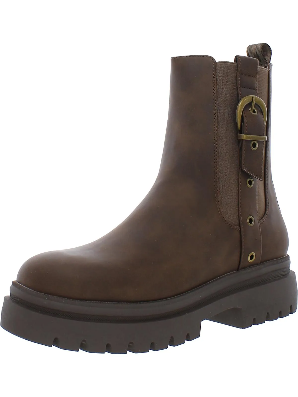 Dekko Womens Faux Leather Ankle Chelsea Boots