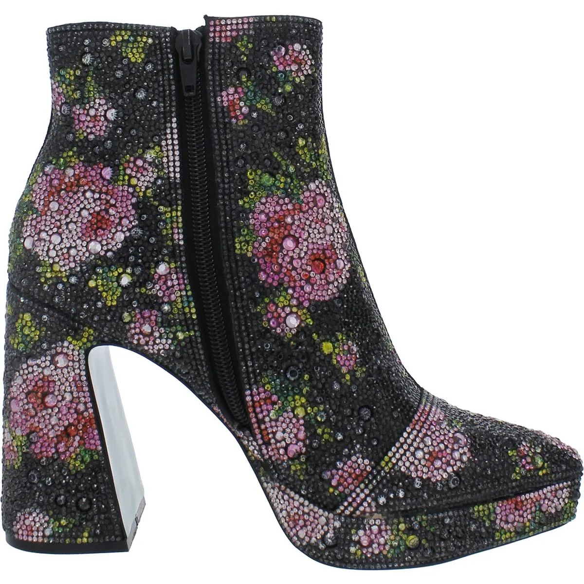 Della Womens Rhinestone Pointed Toe Ankle Boots
