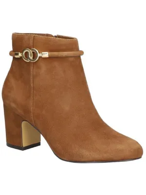 Diaz Womens Faux Suede Heel Ankle Boots