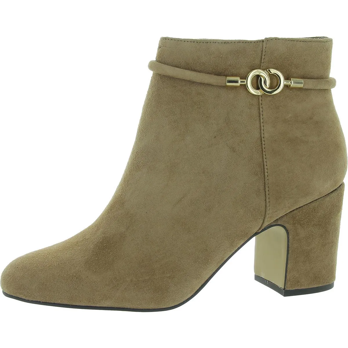 Diaz Womens Faux Suede Heel Ankle Boots