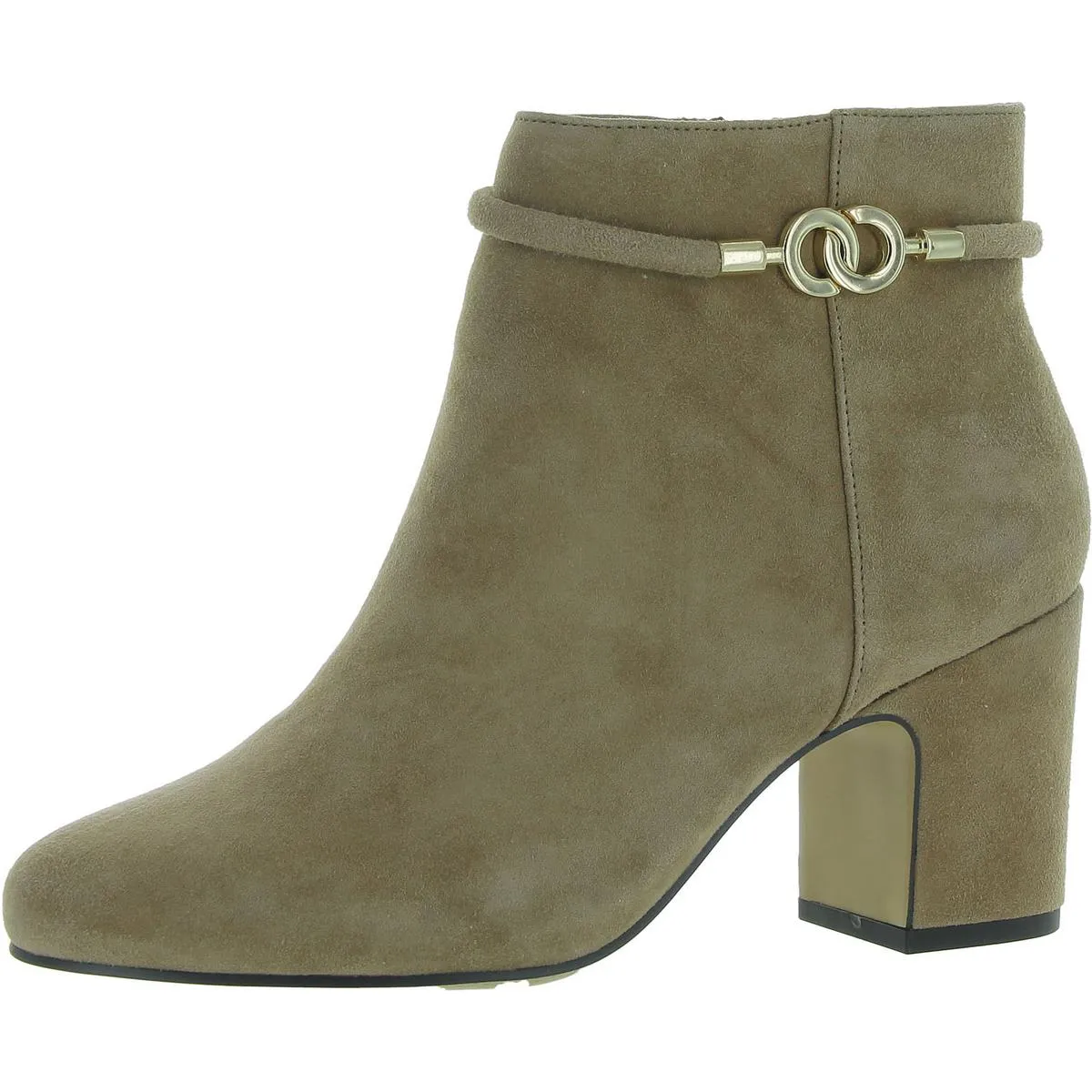 Diaz Womens Faux Suede Heel Ankle Boots