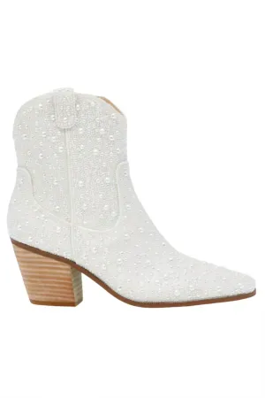 Diva Ankle Boot In Pearl White